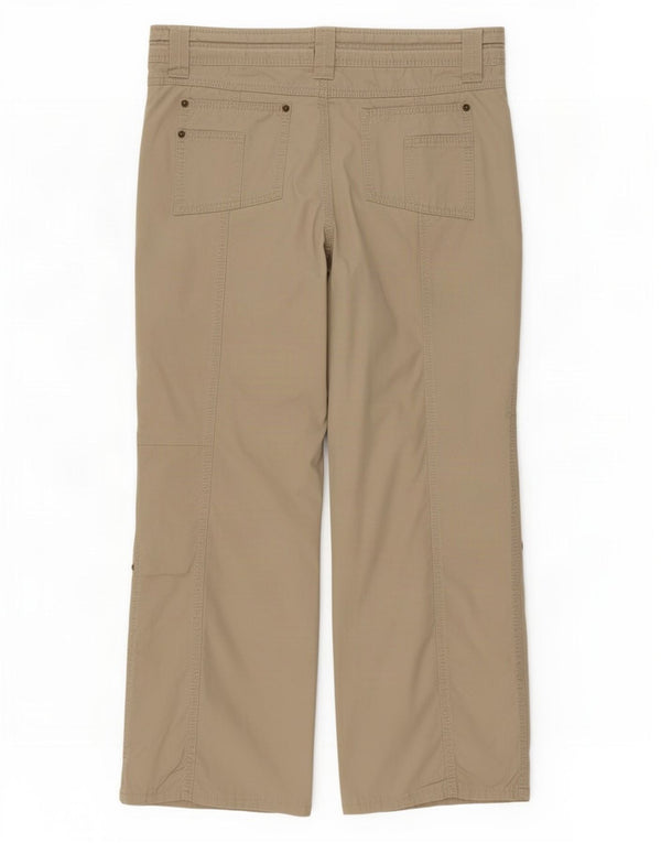 Calça feminina reta casual Marks & Spencer Reino Unido 14 grande W34 L27 bege