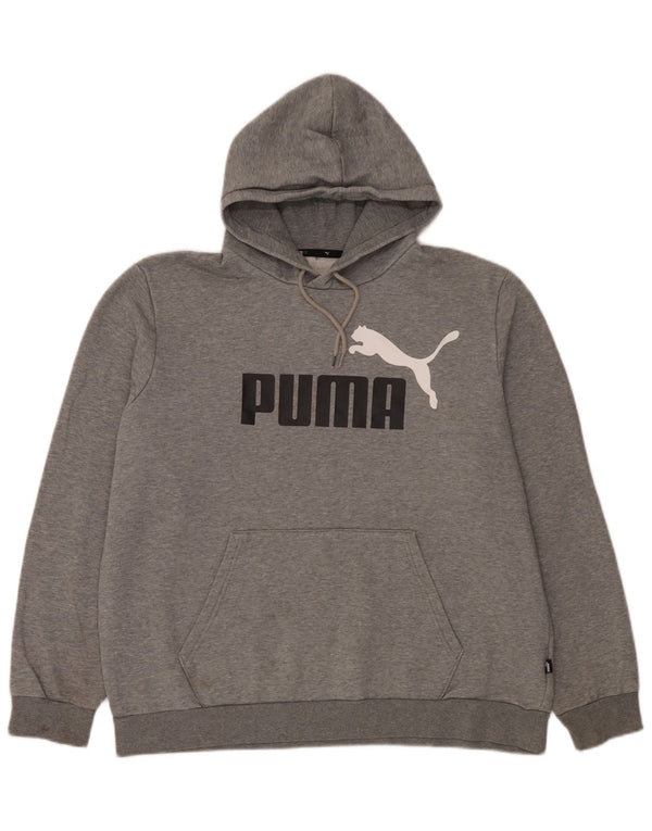 Męska bluza z kapturem Puma z grafiką XL, szara, bawełniana