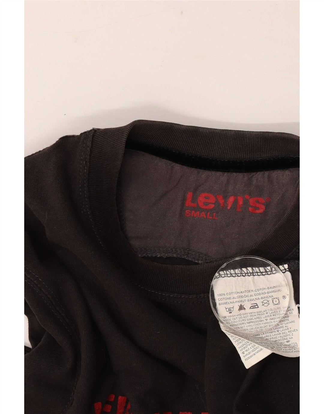 Levi's Top grafico da uomo a maniche lunghe piccolo in cotone nero