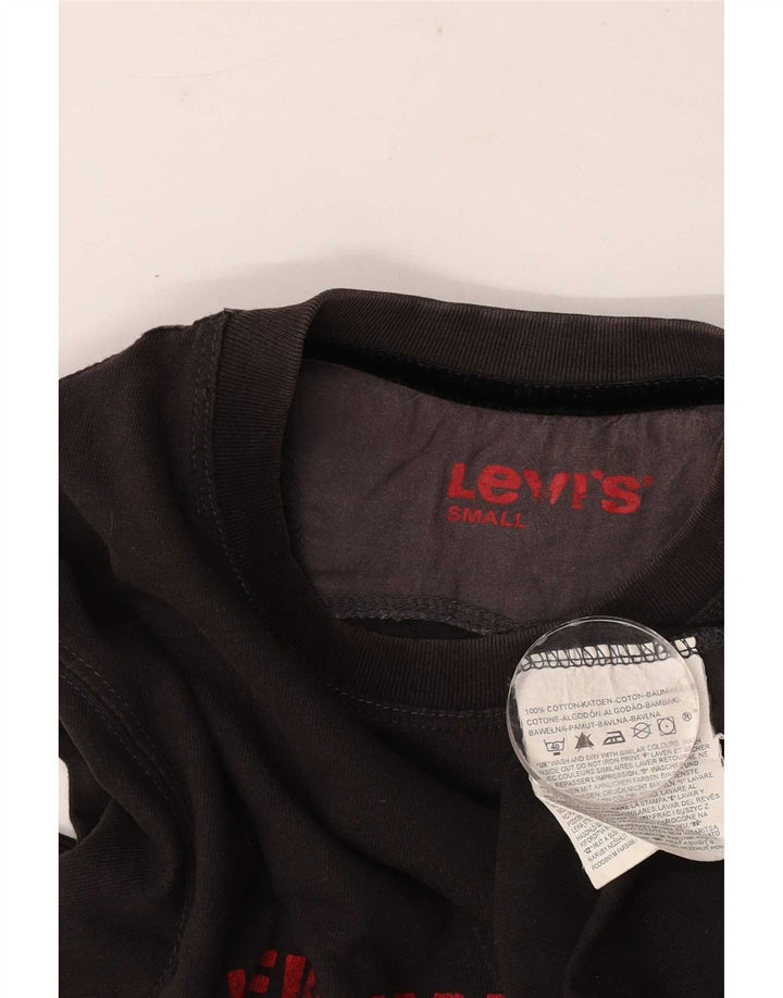 Levi's Top grafico da uomo a maniche lunghe piccolo in cotone nero