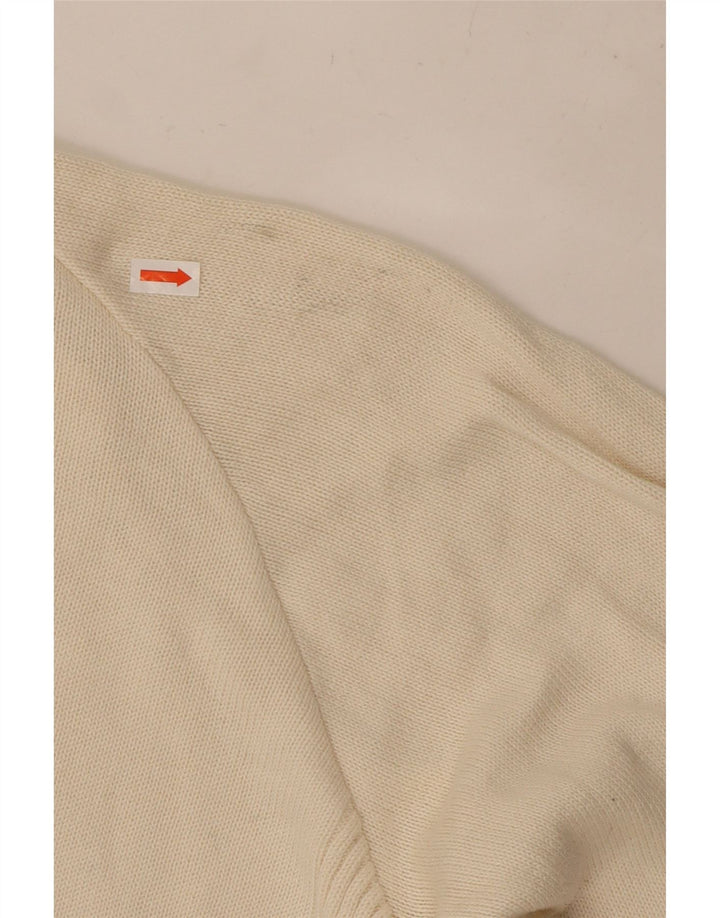 Maglione cardigan oversize da donna LEVI'S UK 10 piccolo cotone bianco sporco
