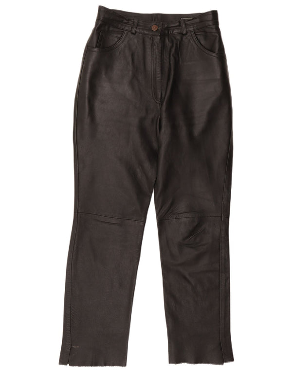 Lanvin Damen Lederhose IT 40 Small W28 L27 Schwarz