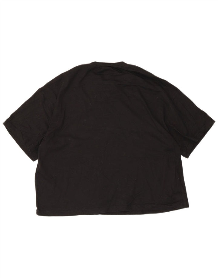 H&M Womens Crop T-Shirt Top UK 14 Medium Black Cotton