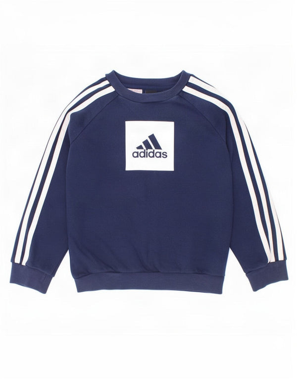 Felpa grafica Adidas da ragazzo, 6-7 anni, in cotone blu navy