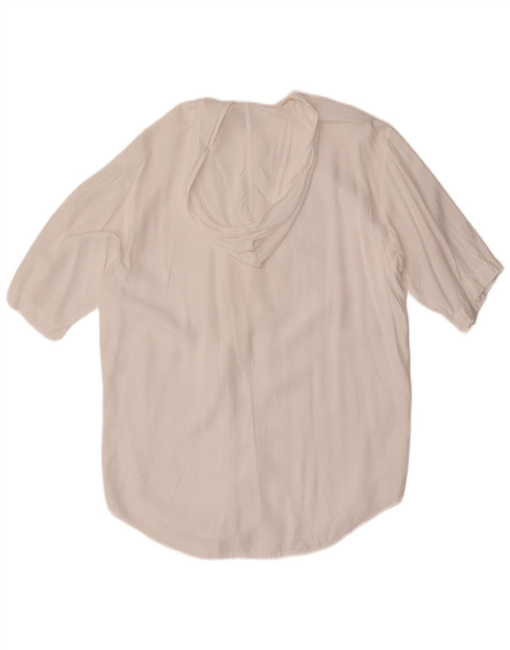 Benetton Chemise À Manches Courtes À Capuche Homme Blanc Moyen