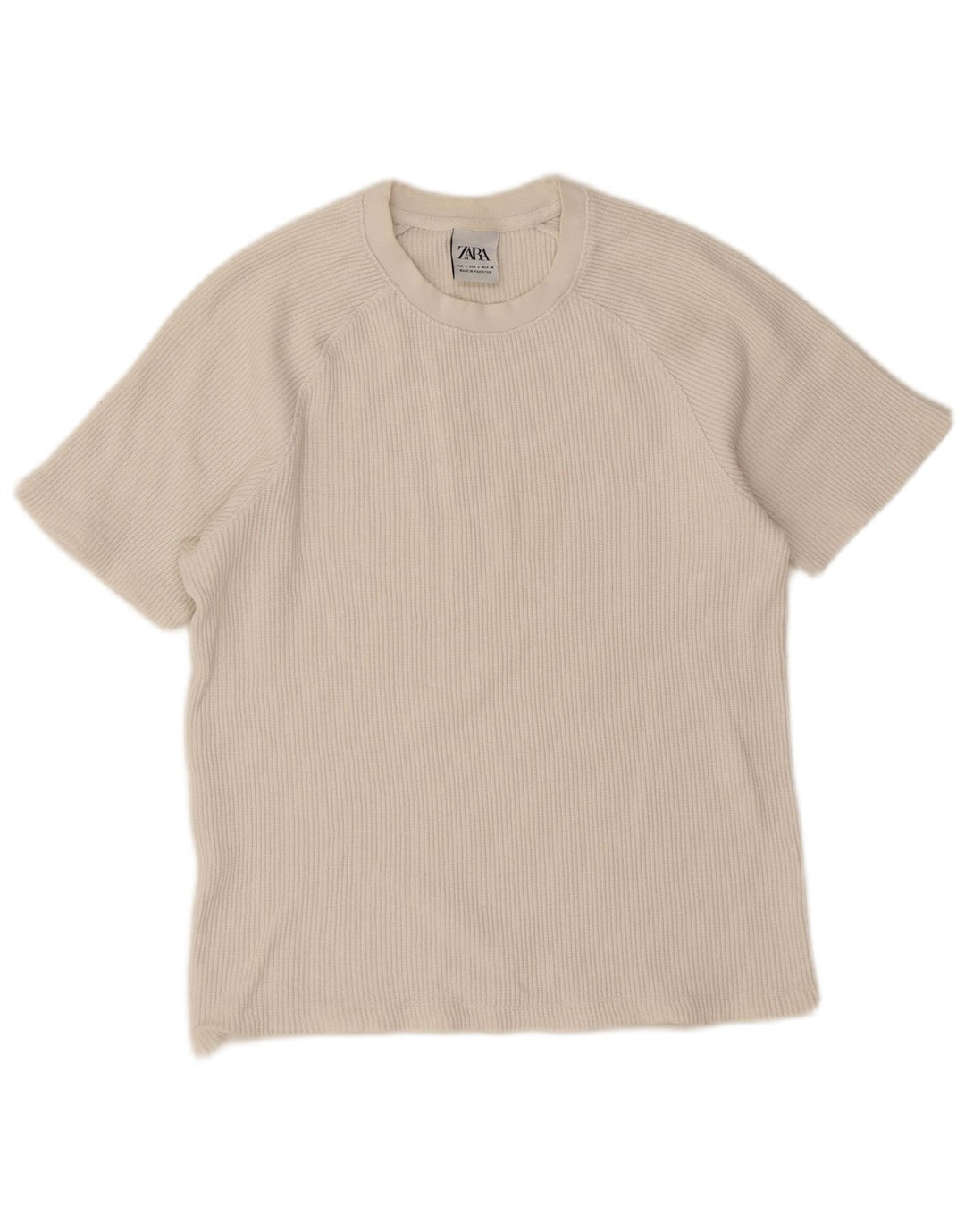 Zara Womens Oversized T-Shirt Top UK 10 Small White Cotton