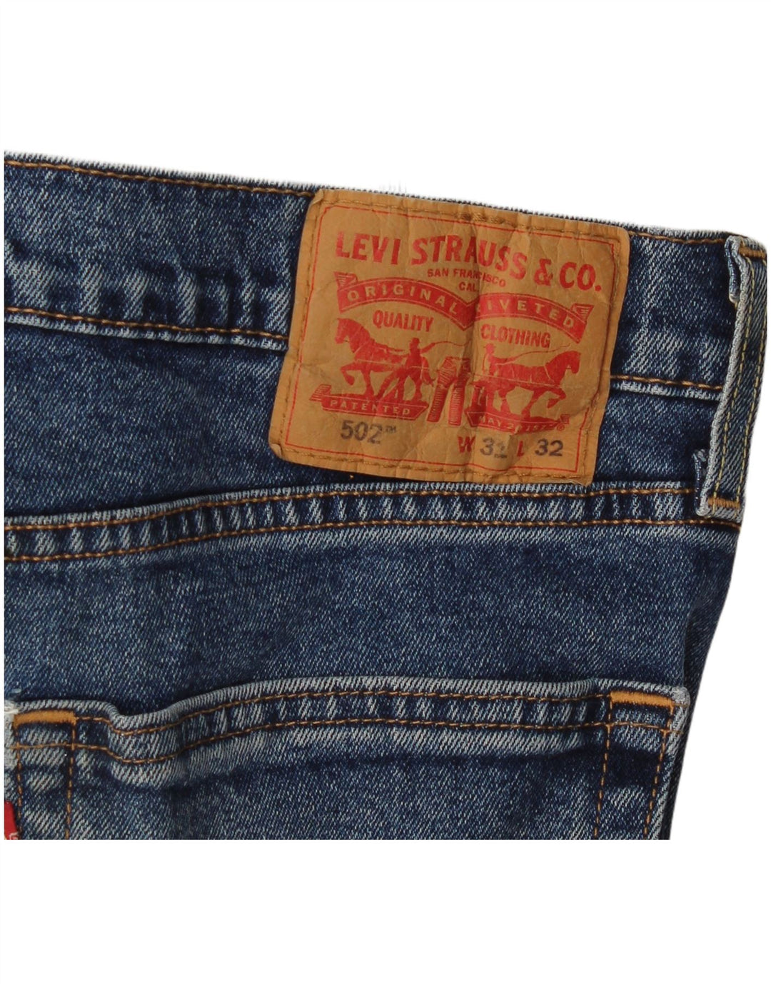 Levi's Womens 502 Tapered Jeans W31 L32 Blue Cotton