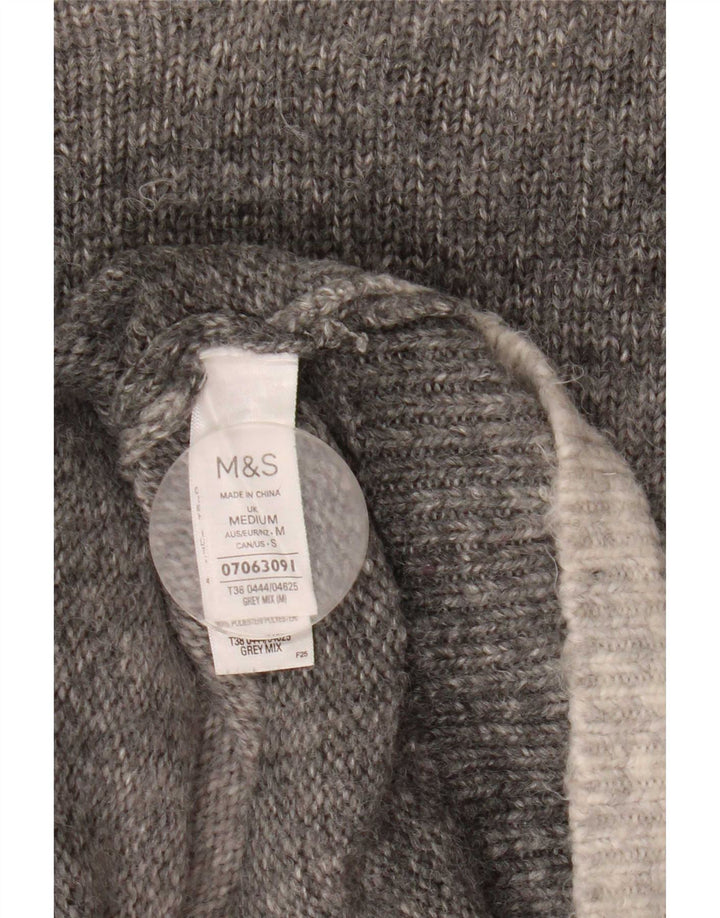 Marks & Spencer Womens Roll Neck Jumper Sweater UK 14 Medium Grey