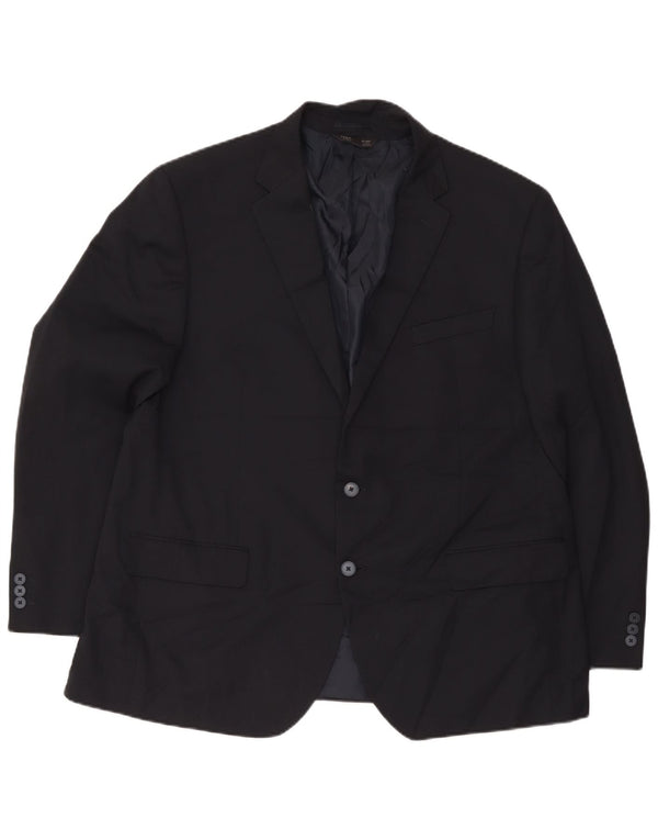 Giacca blazer a 2 bottoni da uomo Marks & Spencer UK 48 4XL poliestere blu navy