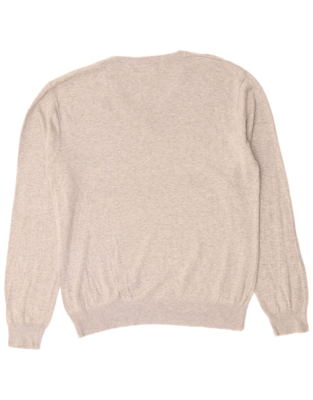 FRENCH CONNECTION Herren-Pullover mit V-Ausschnitt, groß, grau gefleckte Baumwolle