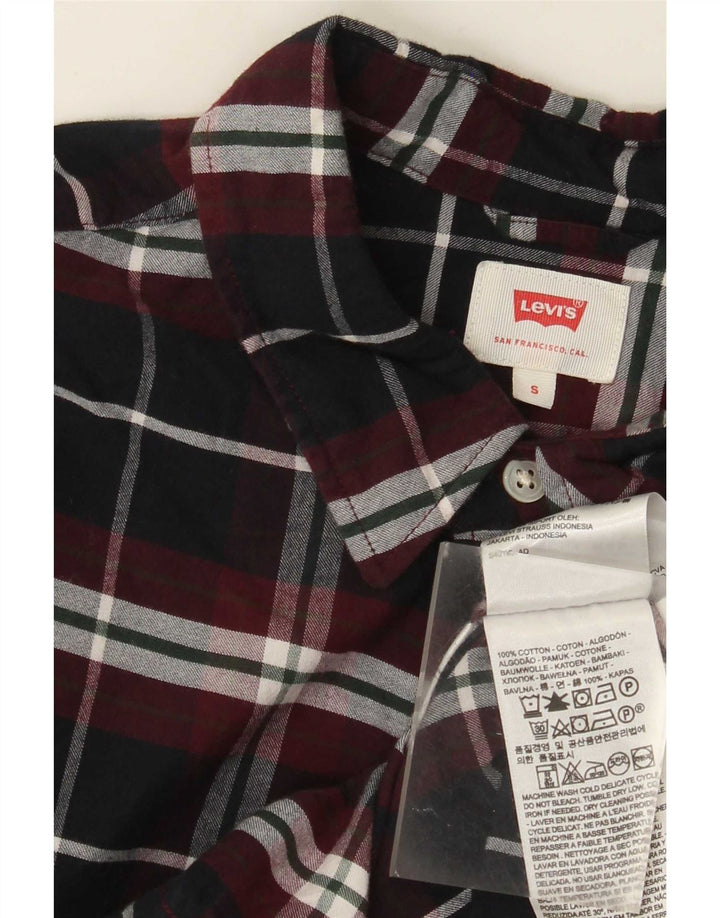 Levi's Flanelskjorte til mænd, lille sort ternet bomuld