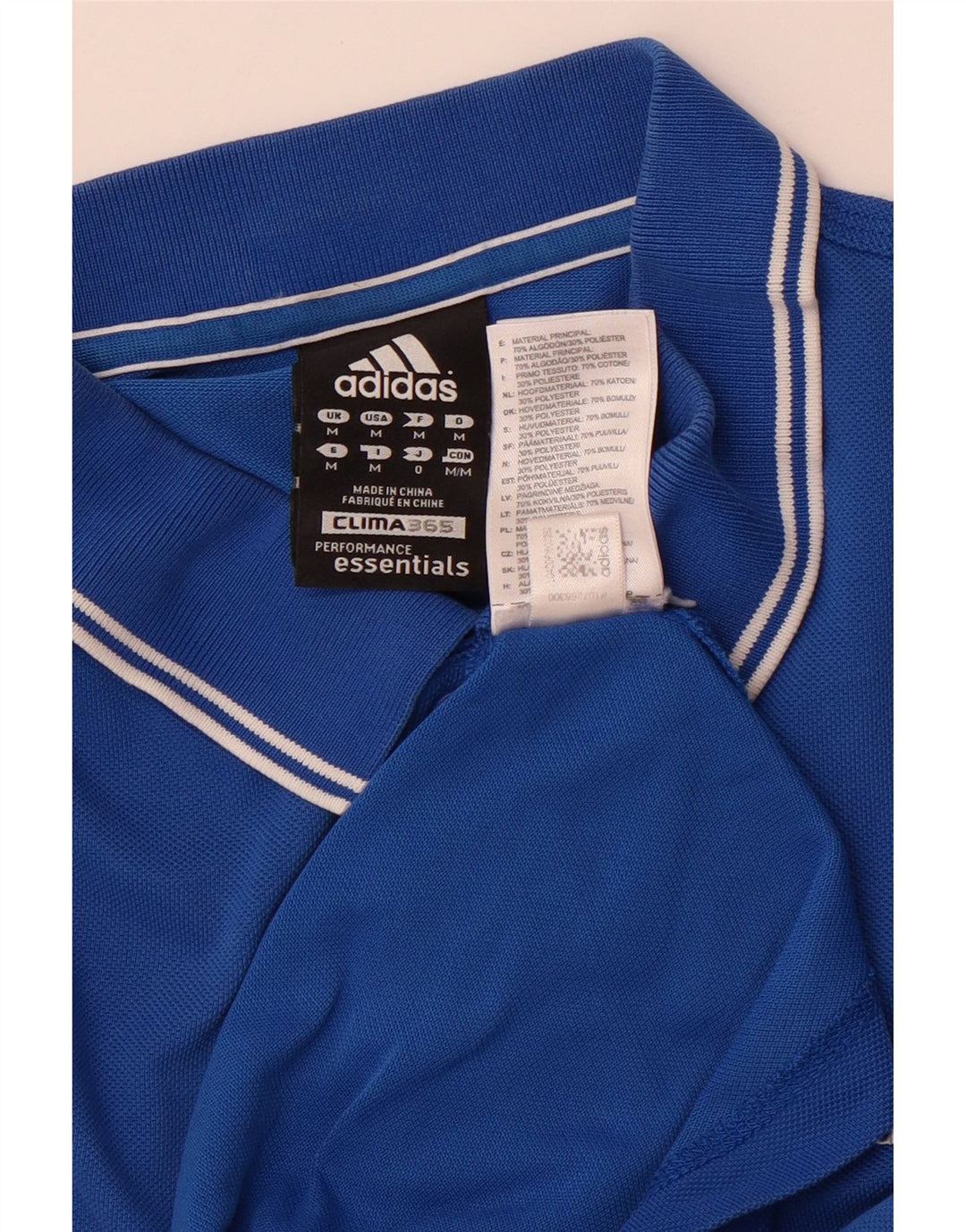 ADIDAS Mens Clima 365 Polo Shirt Medium Blue Cotton