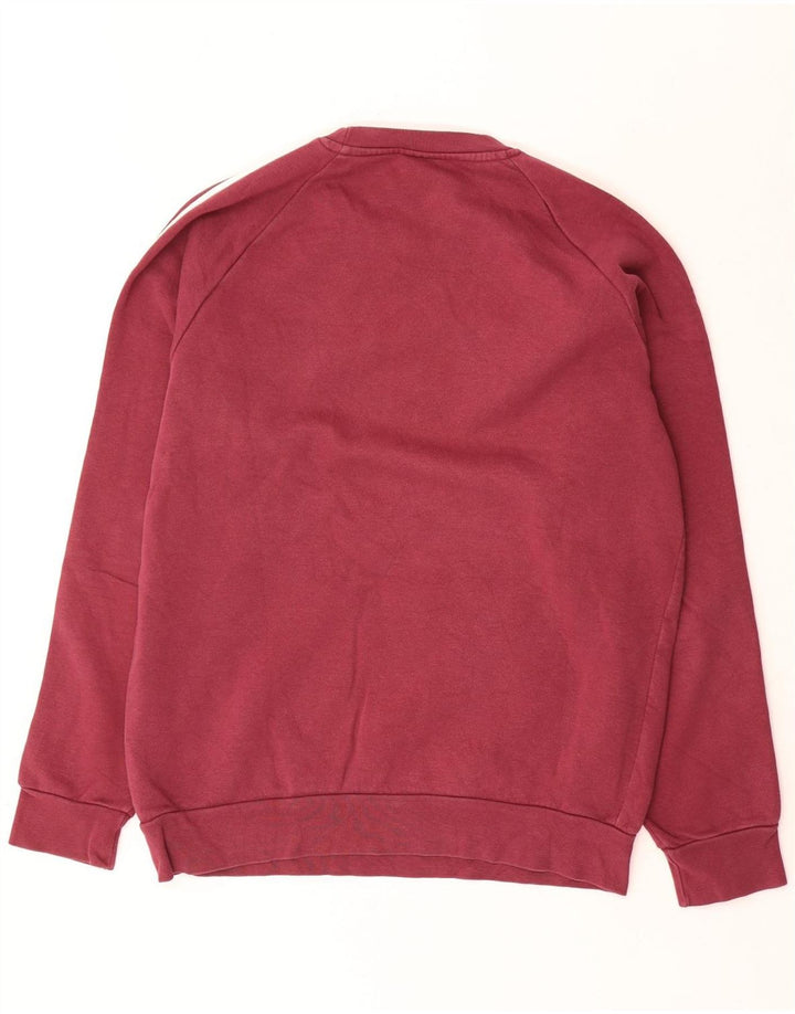Adidas Mens Sweatshirt Jumper Small Burgundy Cotton