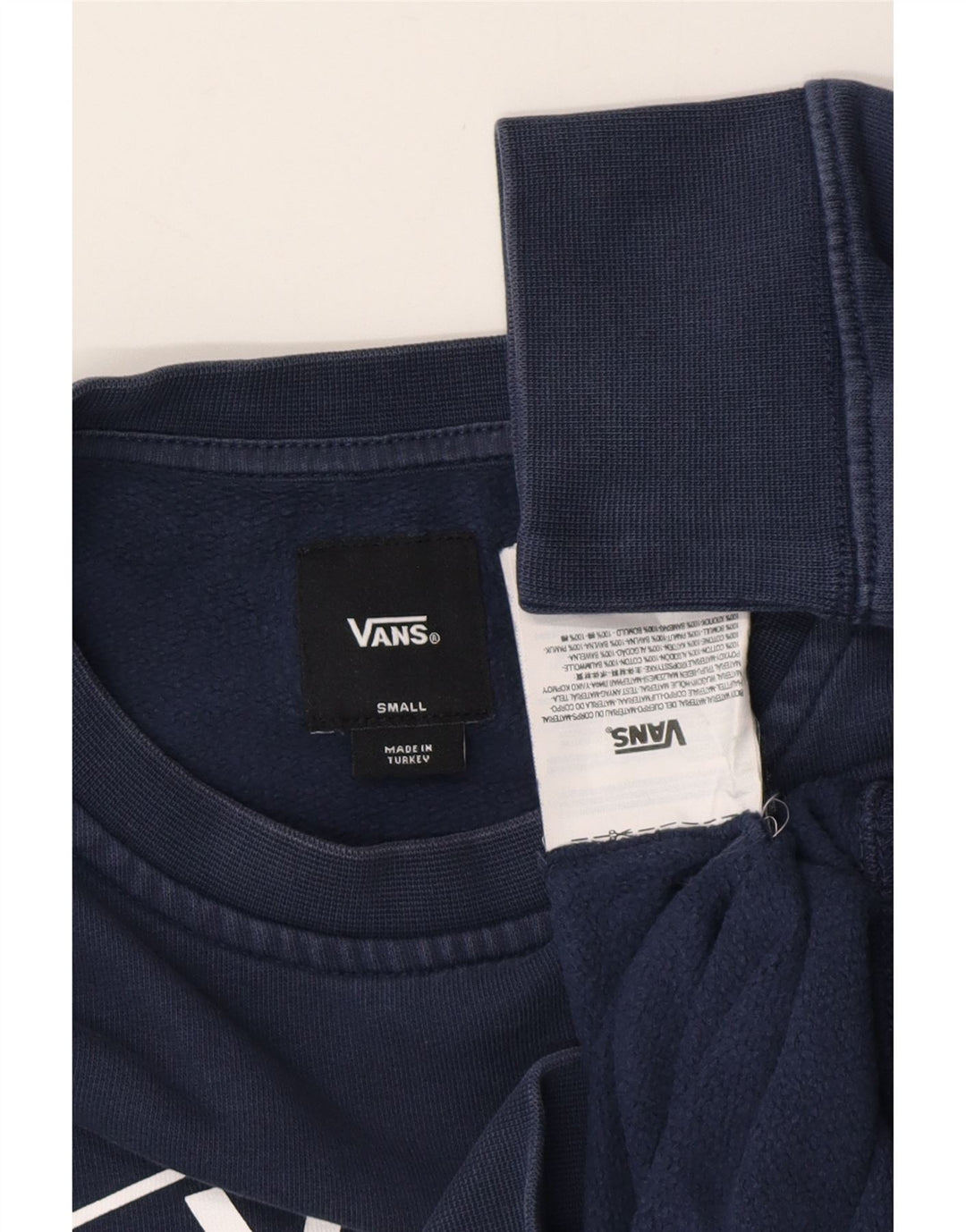 Felpa con grafica da uomo VANS, piccola, in cotone blu navy