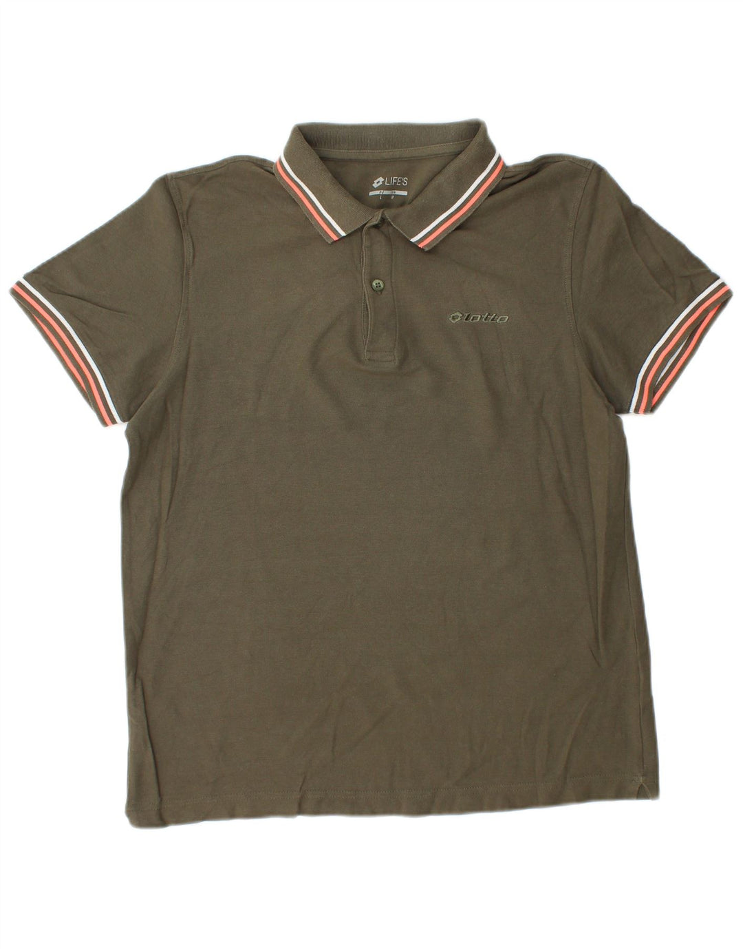 Lotto Mens Life's Polo Shirt Medium Khaki Cotton