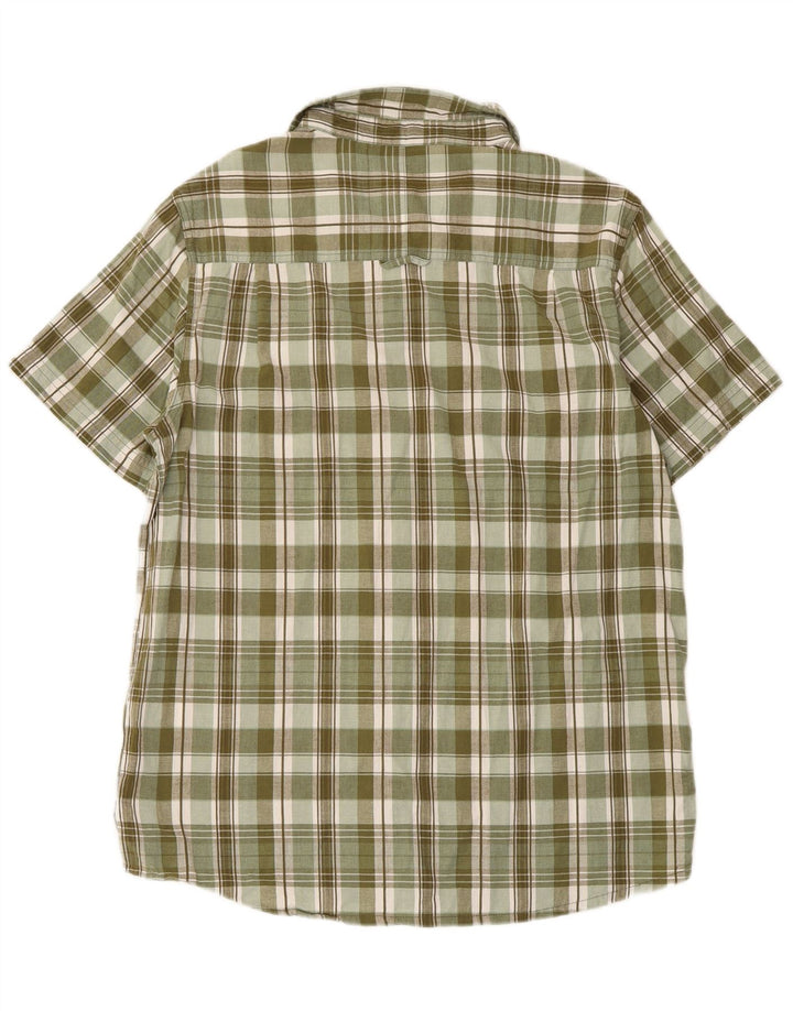 Mountain Warehouse Mens Short Sleeve Shirt Large Green Check Cotton
