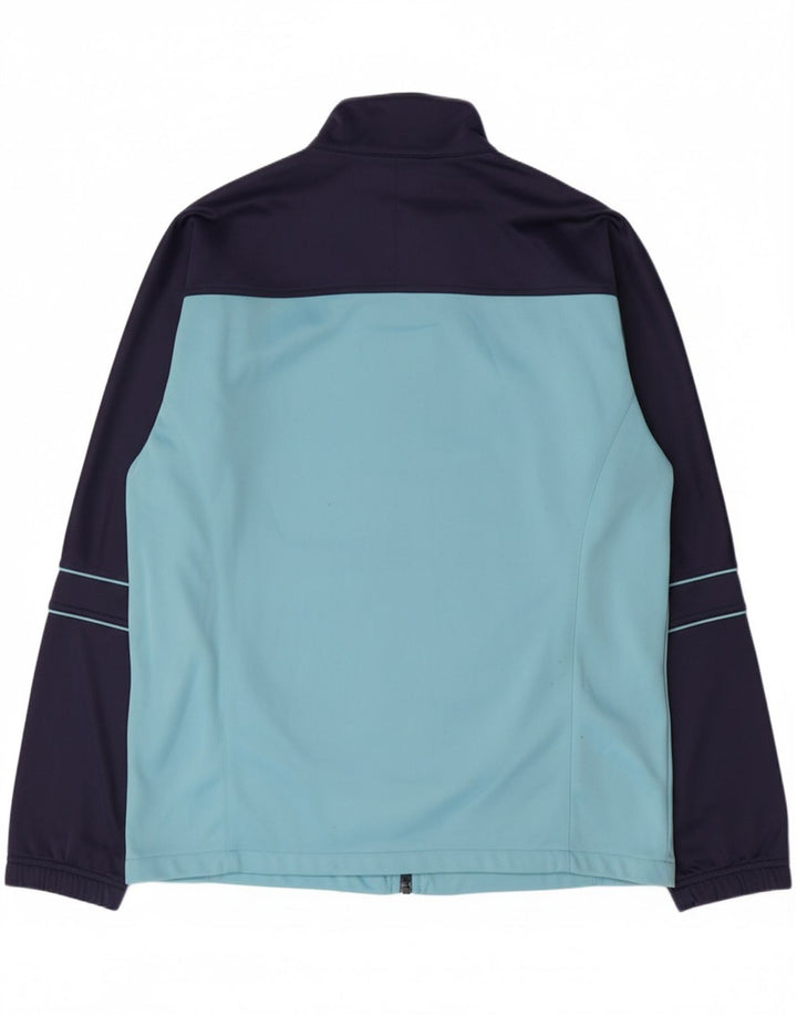 ASICS Mens Graphic Tracksuit Top Jacket XL Blue Colourblock Polyester