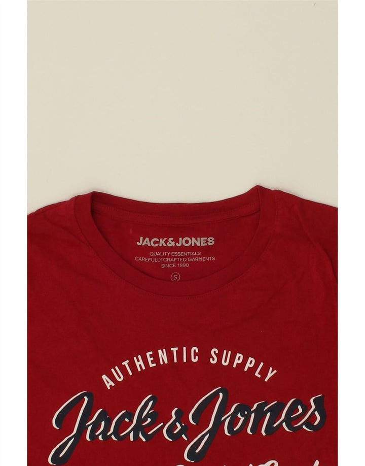 JACK & JONES Mens Graphic T-Shirt Top Small Red Cotton Vintage Jack & Jones and Second-Hand Jack & Jones from Messina Hembry 