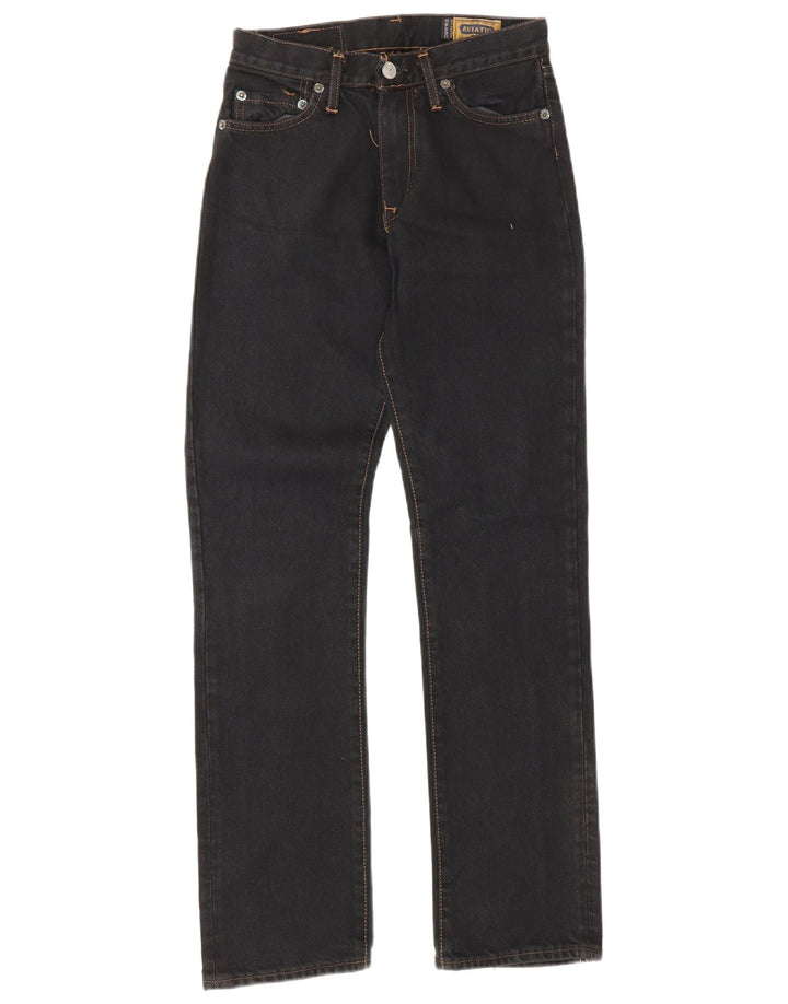 AVIATIC Womens Straight Jeans W26 L33 Black Cotton