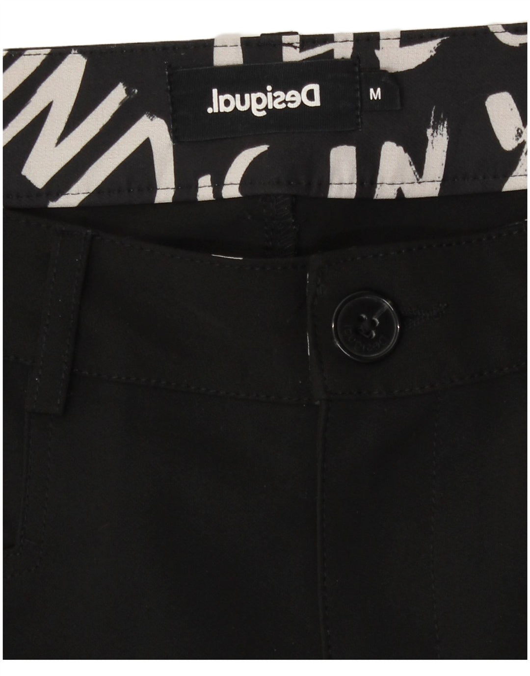 Desigual Womens Slim Casual Trousers Medium W28 L28 Black