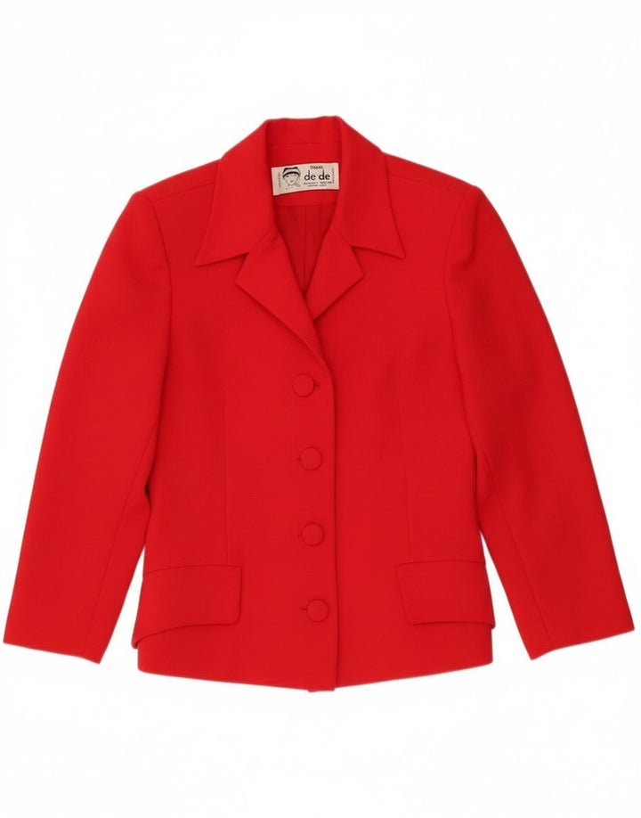 Vintage Womens 4 Button Blazer Jacket IT 40 Small Red Wool