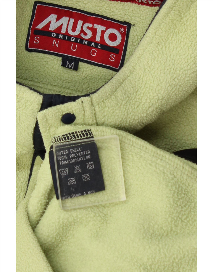 Musto Mens Button Neck Fleece Jumper Medium Green Polyester