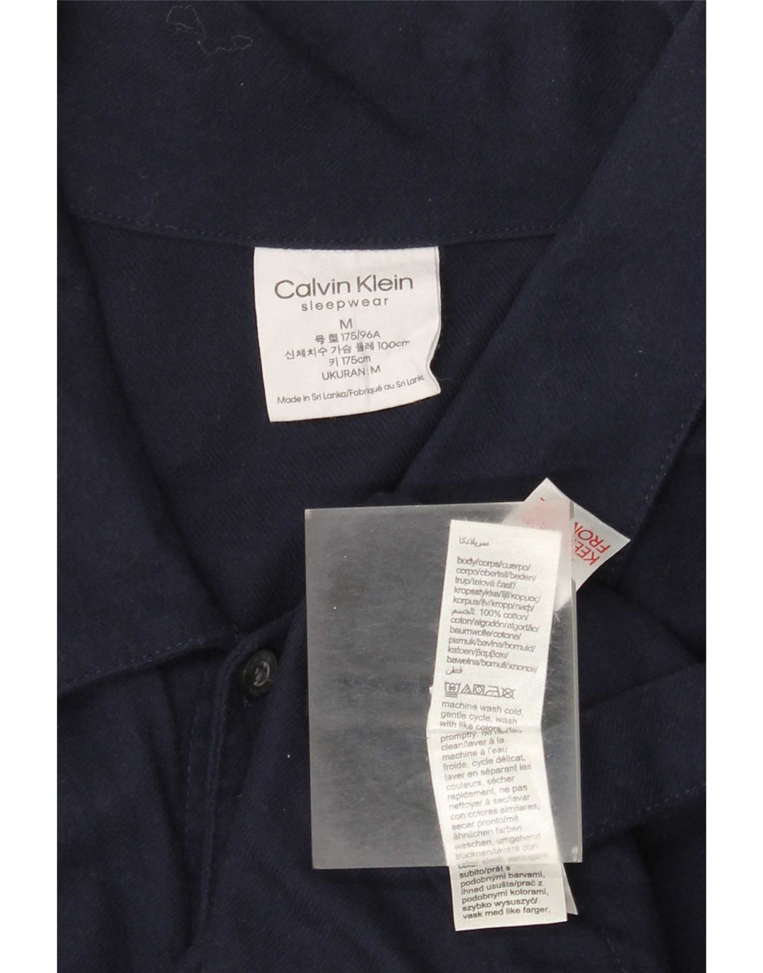 Calvin Klein Mens Shirt Medium Navy Blue Cotton