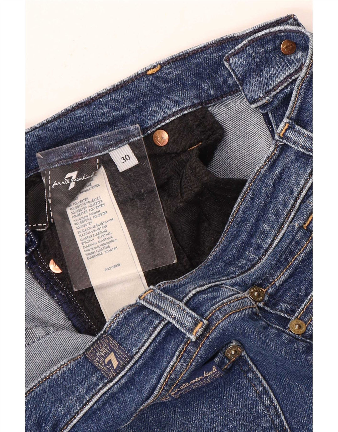 7 For All Mankind Womens Skinny Jeans W30 L30 Blue Polyester