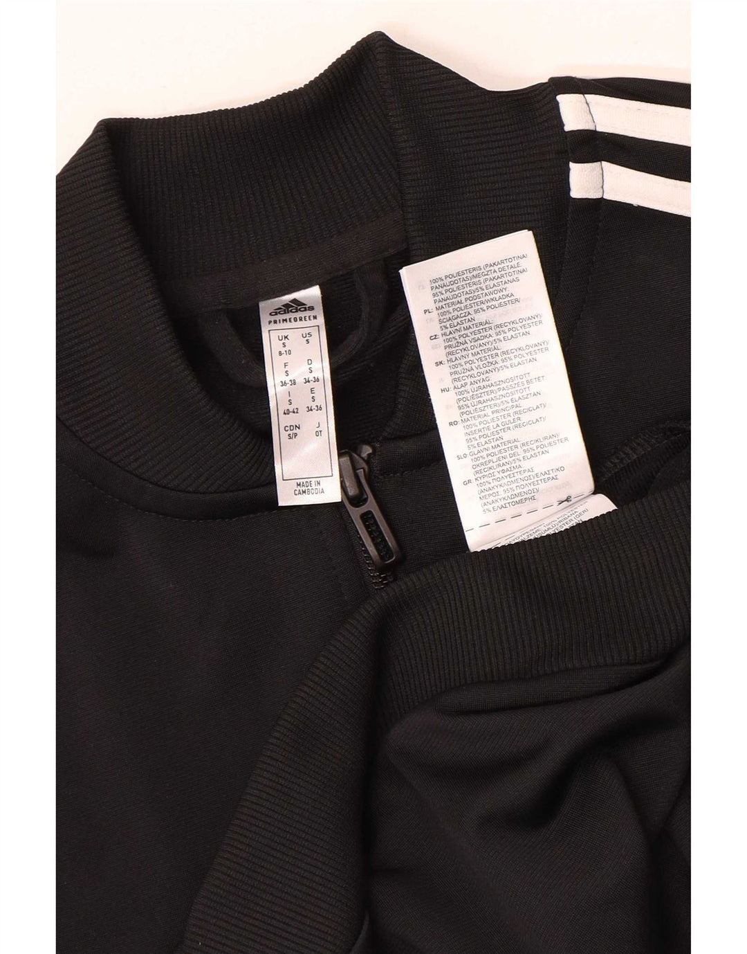 Adidas Womens Tracksuit Top Jacket UK 8/10 Small Black Polyester