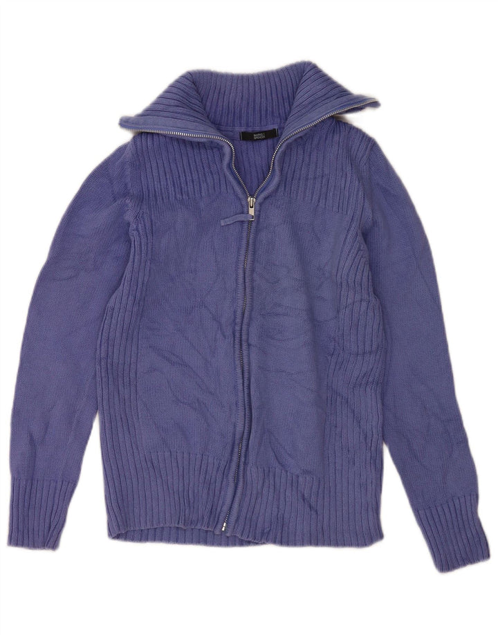 Marks & Spencer Womens Cardigan Sweater UK 12 Medium Purple Cotton
