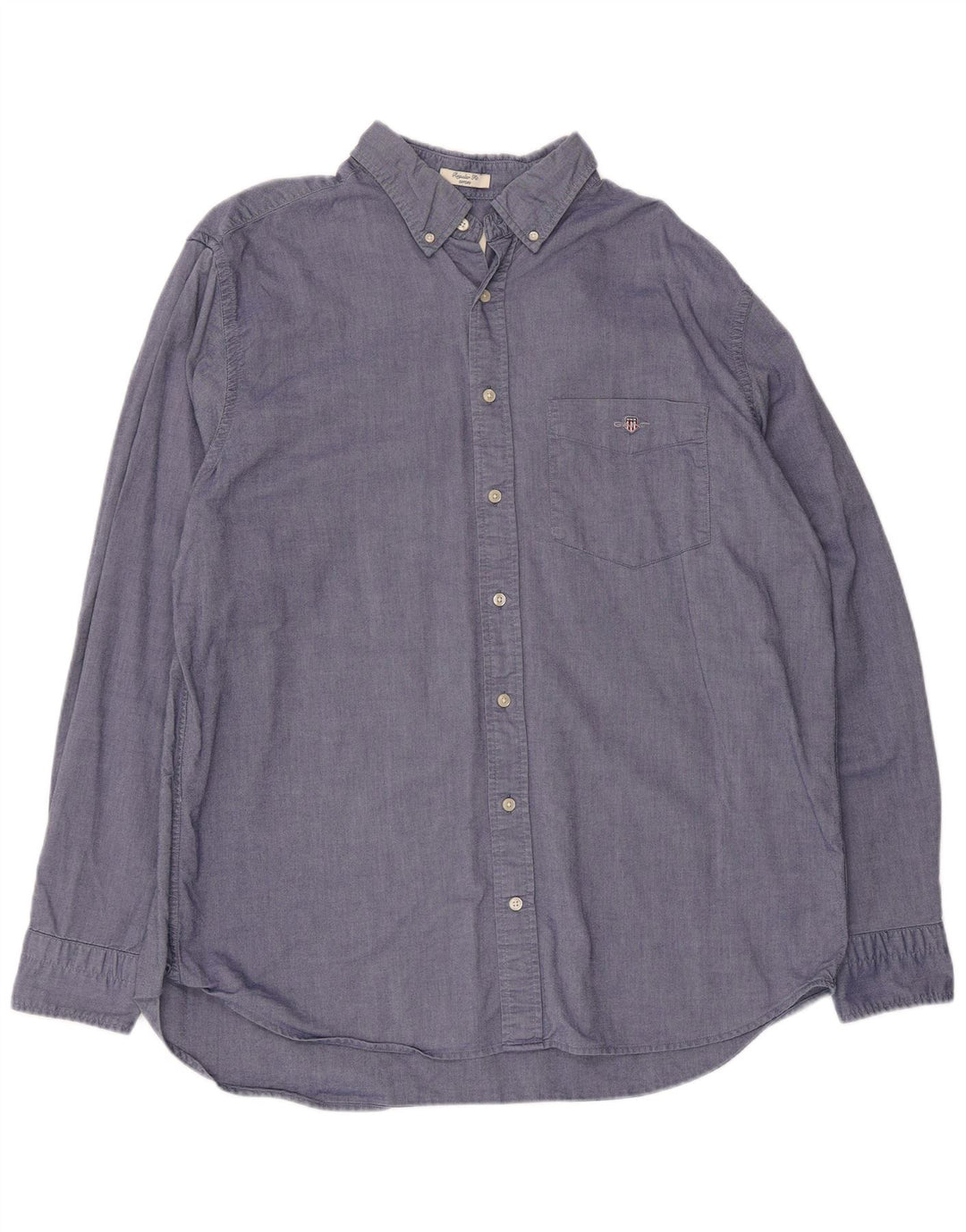 Gant Herre Regular Fit Skjorte Størrelse 45/46 2XL Blå Bomuld