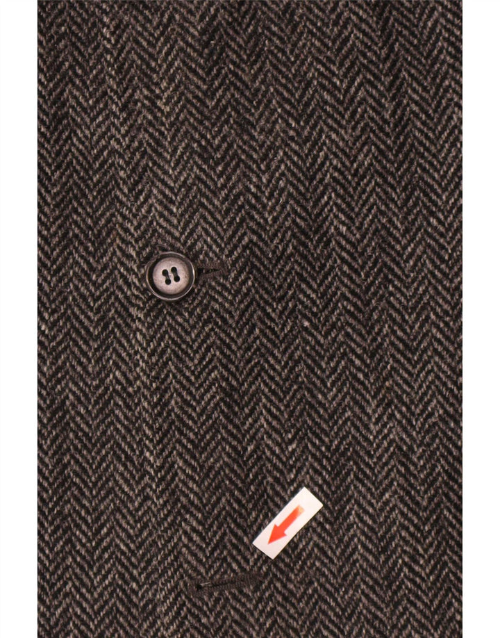 Giacca blazer da uomo a 3 bottoni Fay UK 40 grande lana a spina di pesce grigia