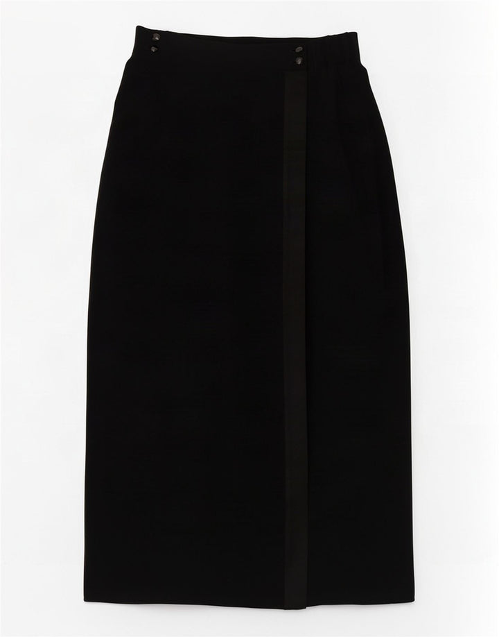 Simon Ellis Womens High Waist Wrap Skirt W30 Medium Black Triacetate