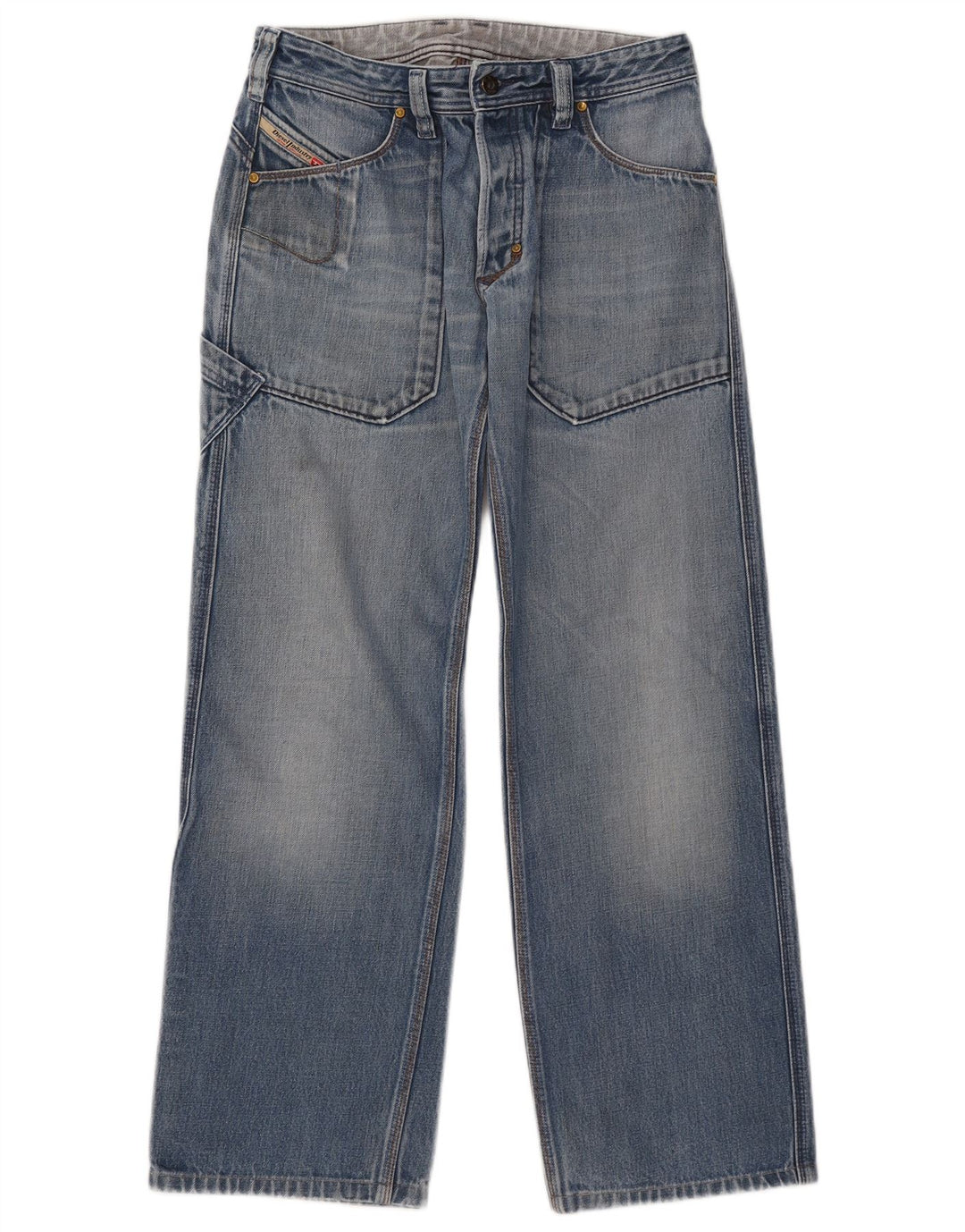 Diesel Womens Cargo Loose Jeans W30 L30 Blue Cotton