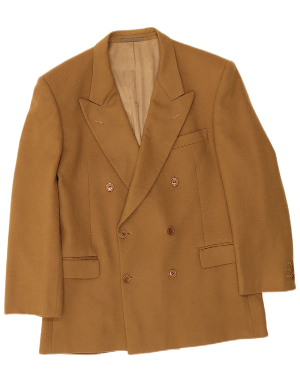 Giacca blazer doppiopetto vintage da uomo IT 52 XL Lana vergine beige