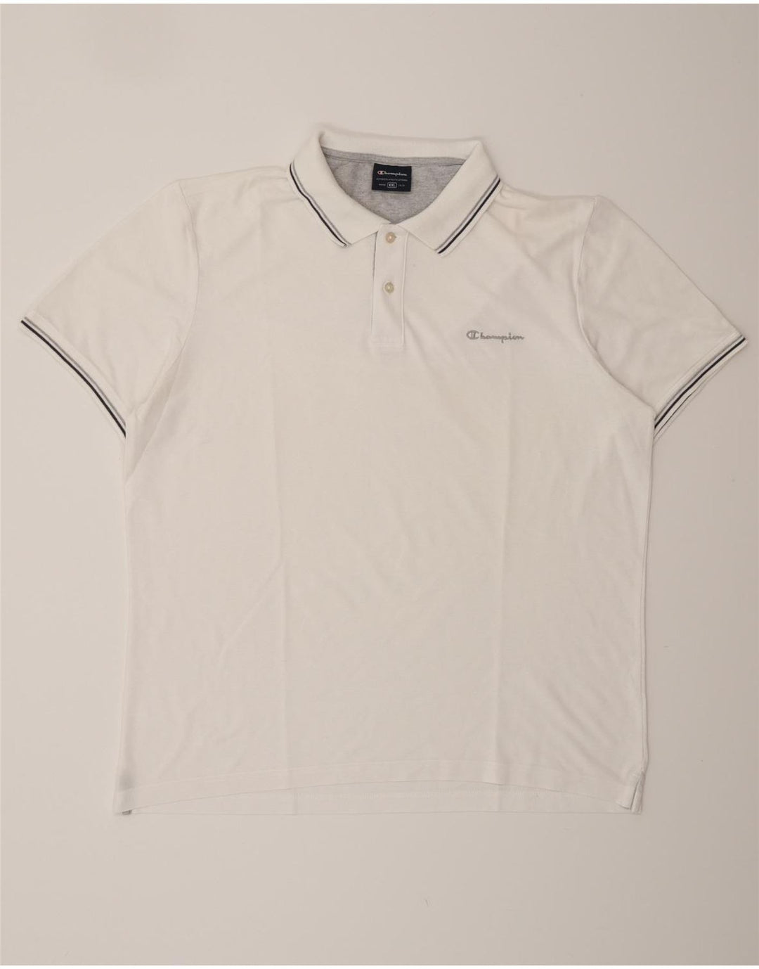 CHAMPION Mens Polo Shirt 2XL White