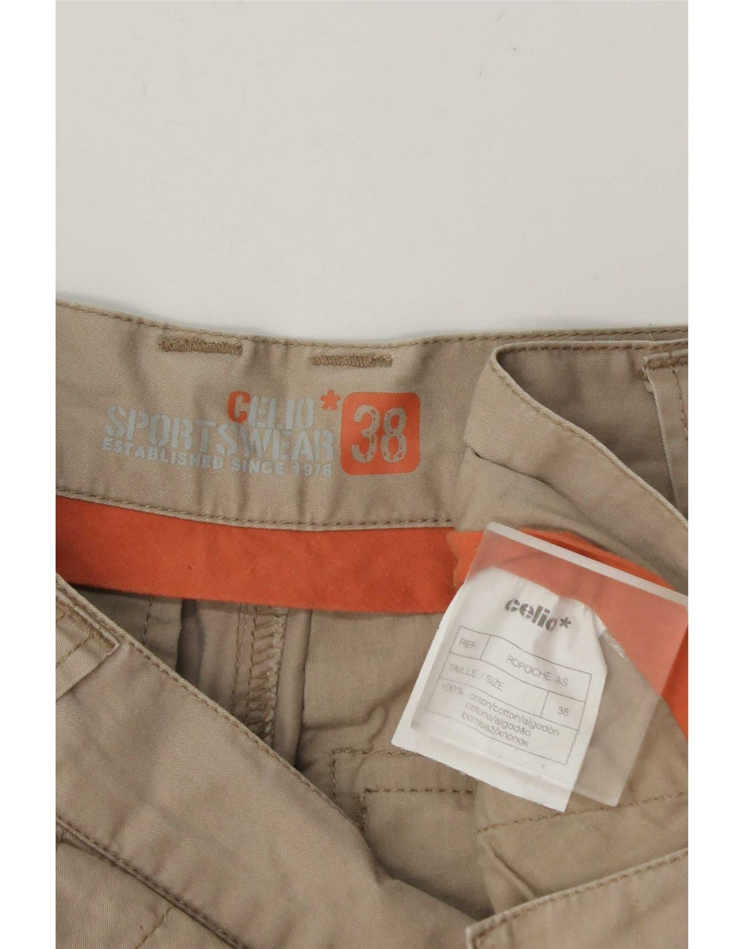Celio Mens Cargo Shorts W38 XL Khaki Cotton