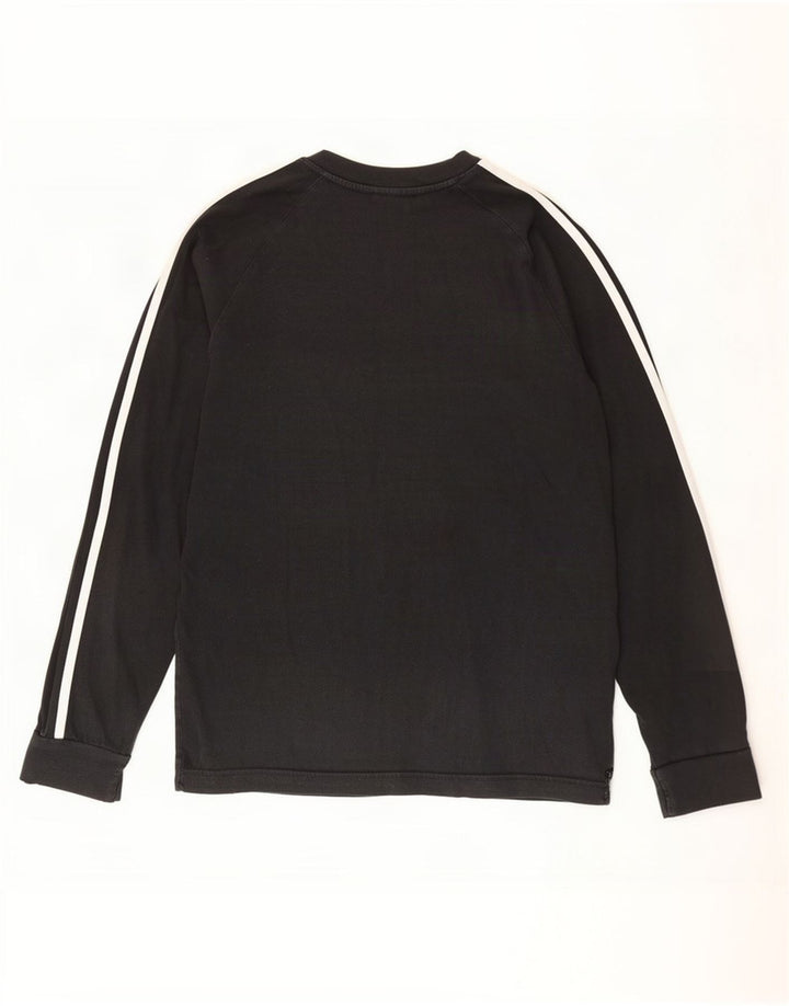 Adidas Mens Top Manga Longa Pequeno Algodão Preto