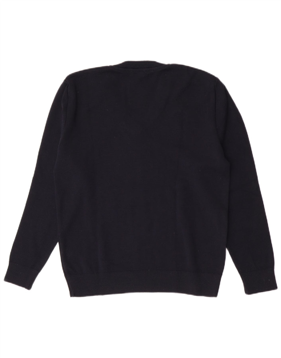 Vintage Womens V-Neck Jumper Sweater IT 42 Medium Navy Blue