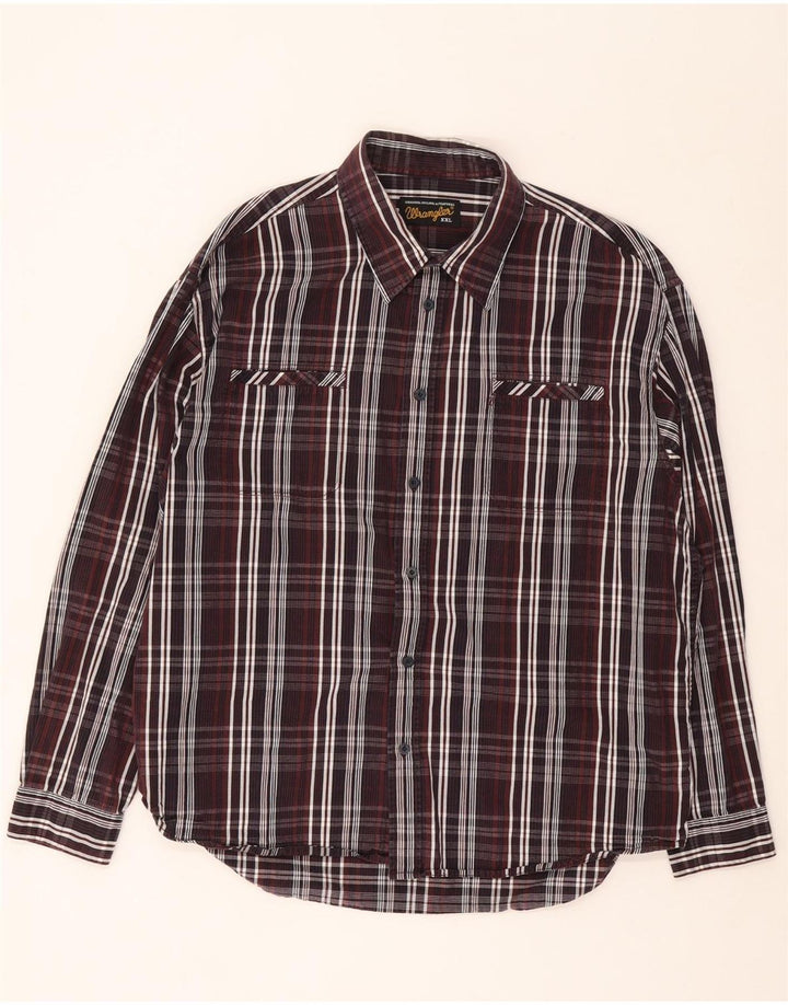 Camisa masculina WRANGLER 2XL algodão xadrez Borgonha