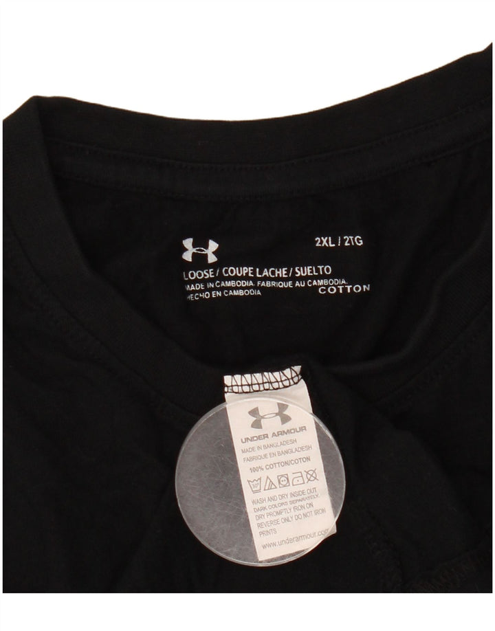 Under Armour Mens T-Shirt Top 2XL Black Cotton
