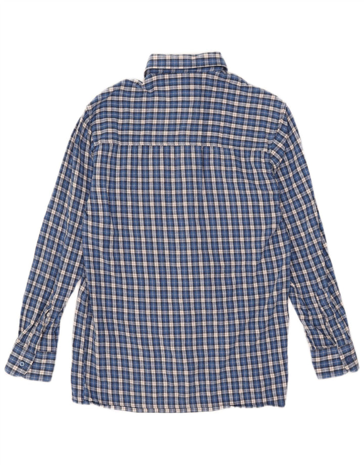 Follie Mens Flannel Shirt Size 39/40 Medium Blue Check Cotton