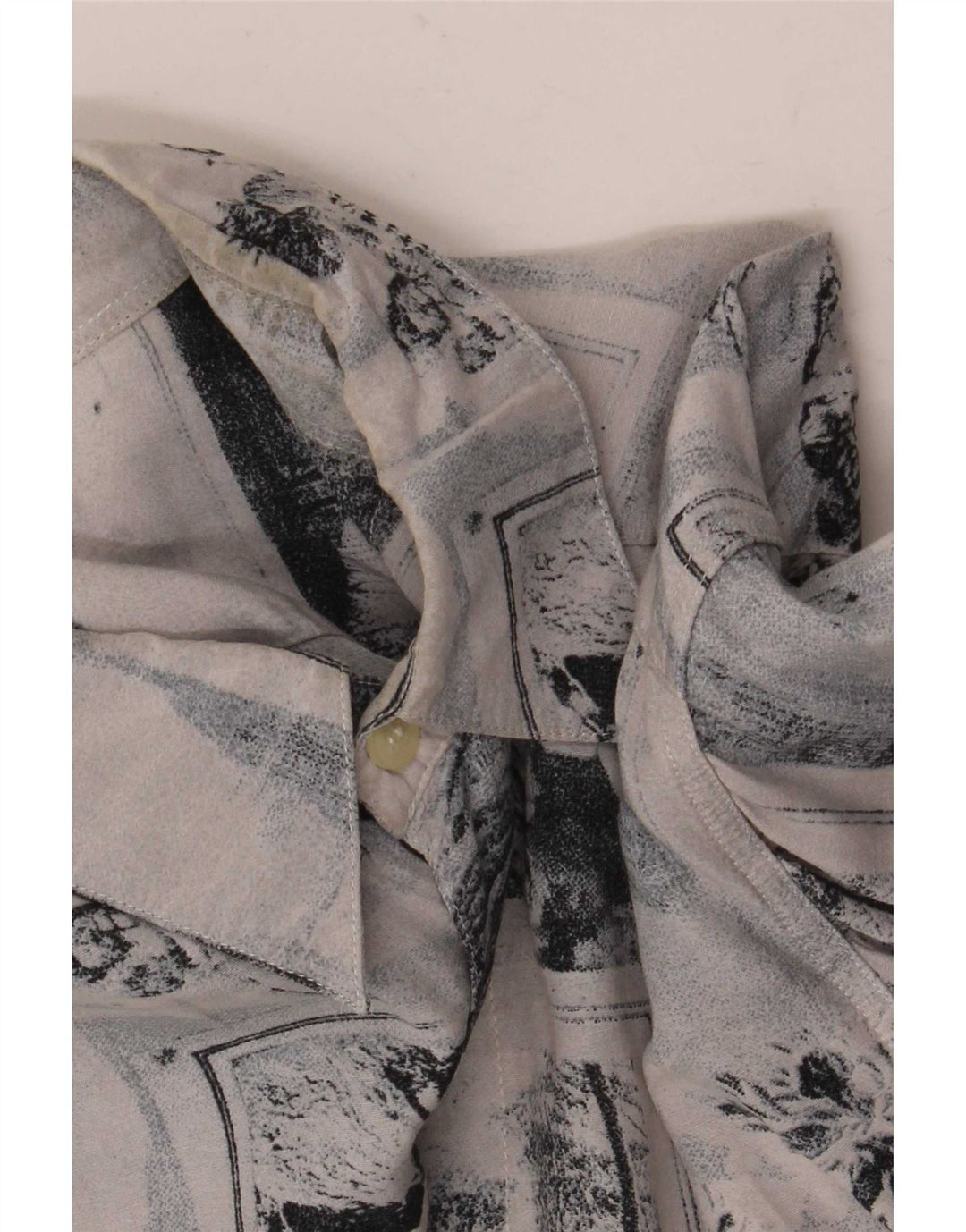 Camisa Vintage Hombre Viscosa Patchwork Azul Medio