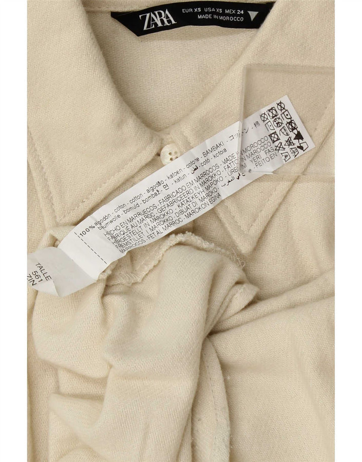 Zara Womens Oversized Shirt UK 6 XS Off White Cotton
