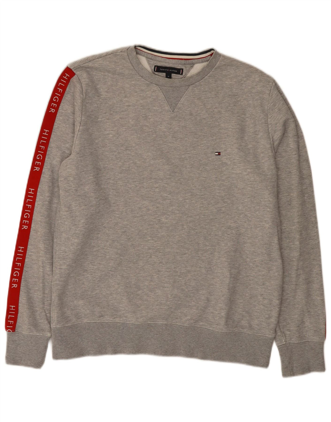Felpa grafica da uomo Tommy Hilfiger Maglione grigio medio color block