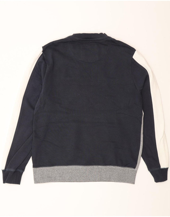 Jack Wills Mens Salcombe Sweatshirt Jumper Large Navy Blue Colourblock