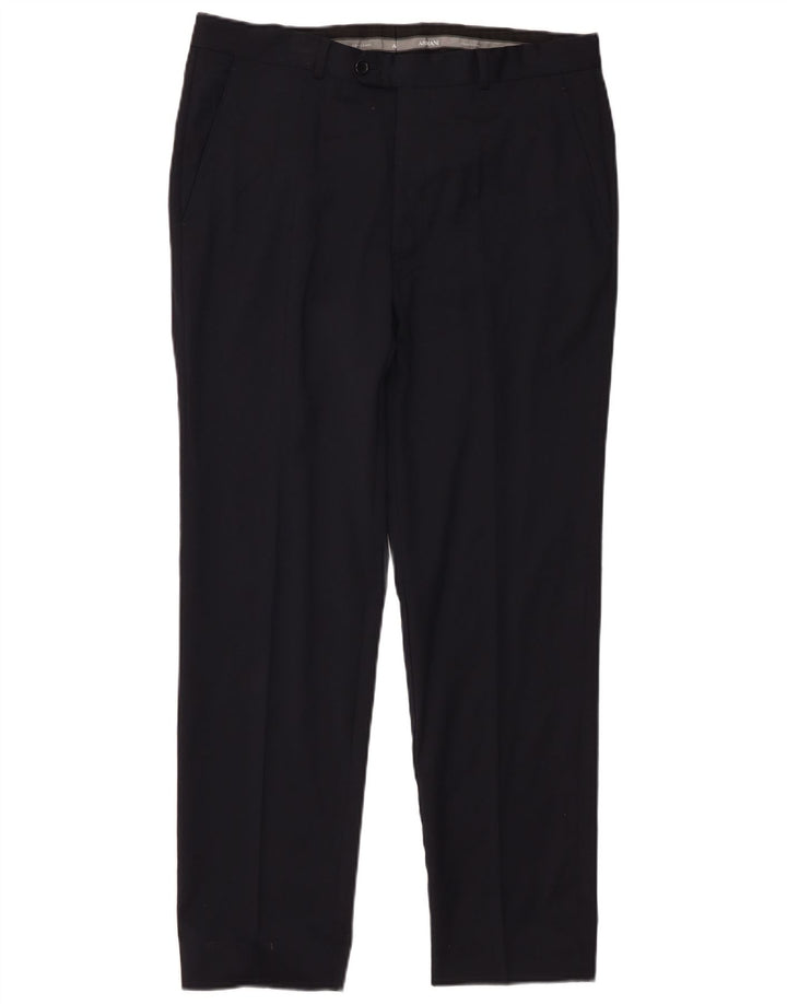 Armani Mens Straight Suit Trousers W34 L28 Black