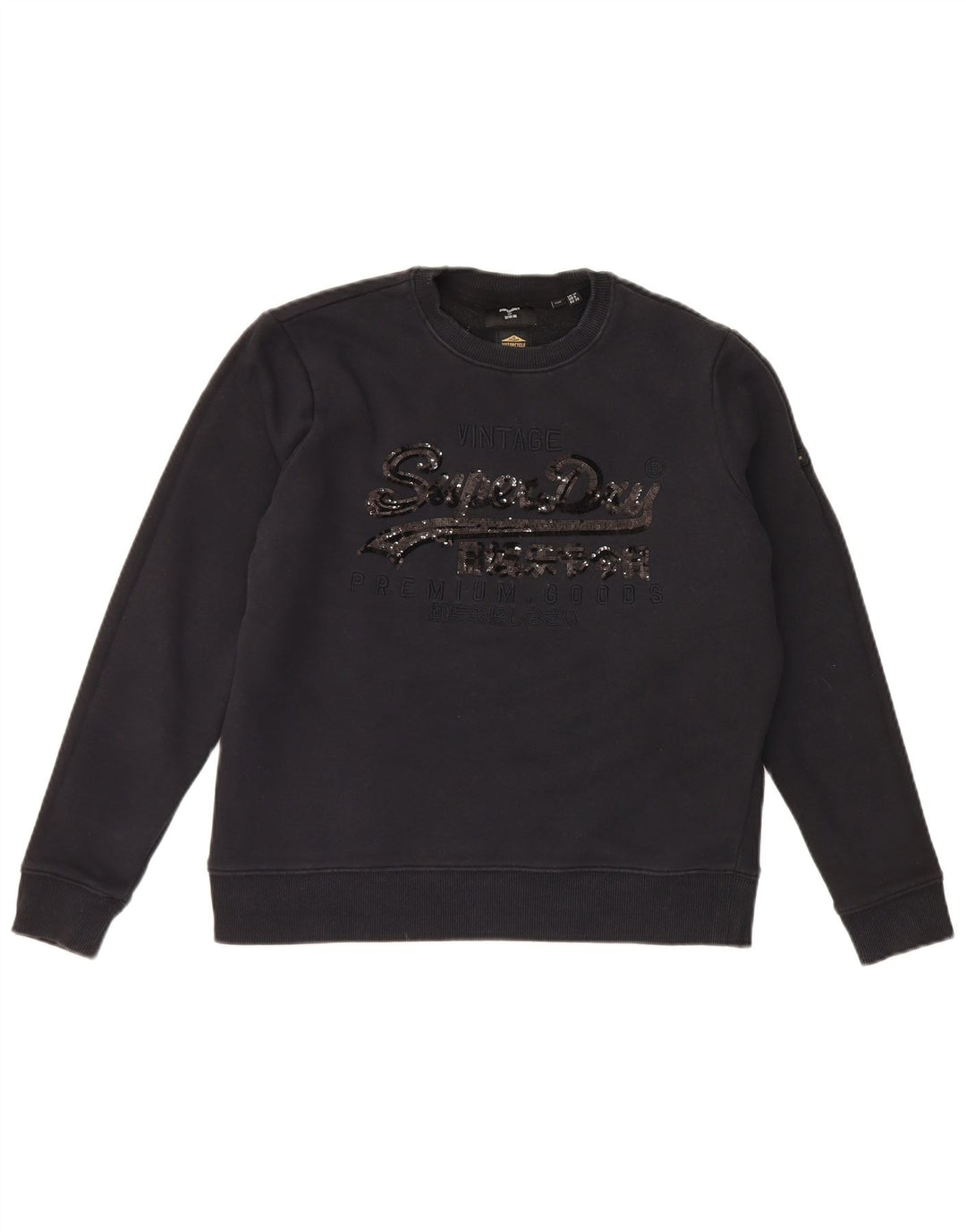 Superdry Damen-Sweatshirt mit Grafik-Übergröße, Gr. 10, Schwarz