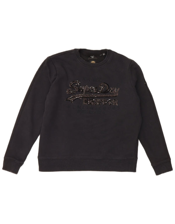 Superdry Damen-Sweatshirt mit Grafik-Übergröße, Gr. 10, Schwarz