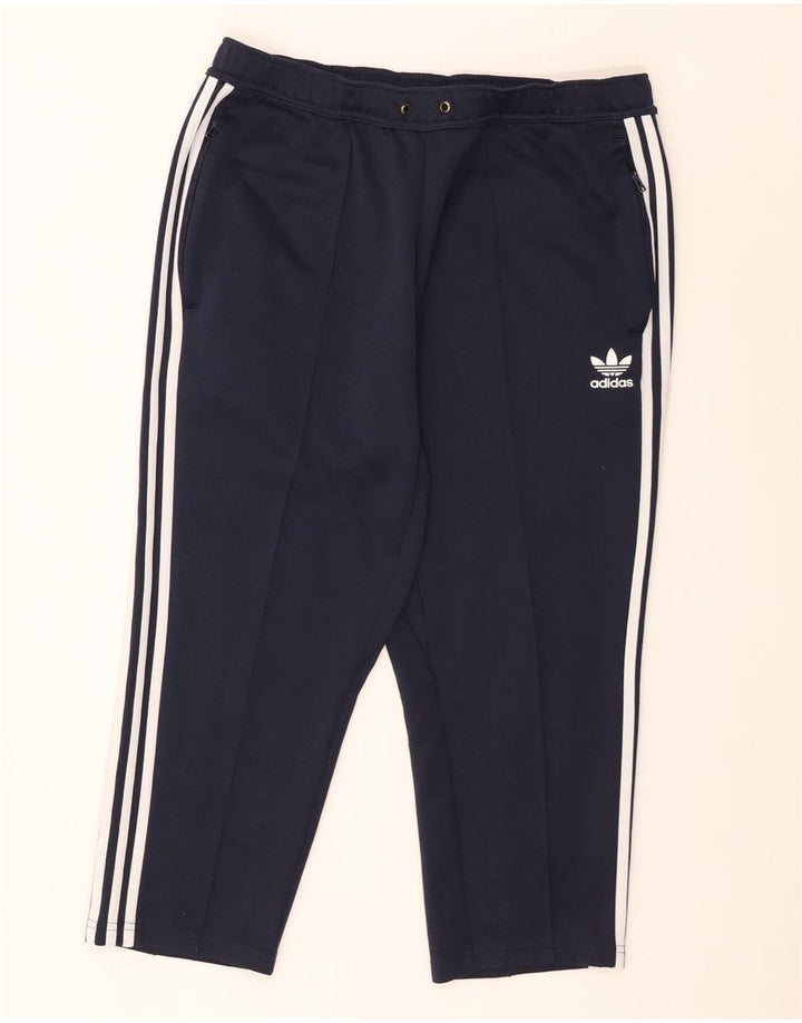Adidas Mens Crop Tracksuit Trousers Large  Navy Blue Polyester